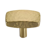 M Marcus Heritage Brass Hammered Design Rectangular Cabinet Knob 41mm